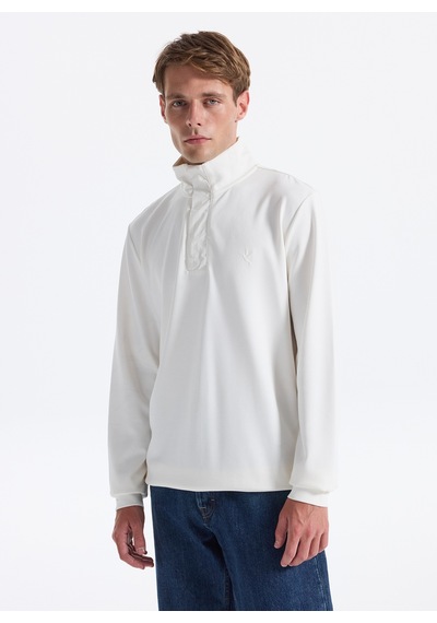 Fabrika Ekru Erkek Bato Slim Fit Sweatshirt F5wm-swt 2573