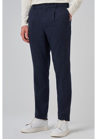 Morven Erkek Lacivert Yünlü Trend Desenli Slim Fit Pantolon 26ks003001200 Lacivert