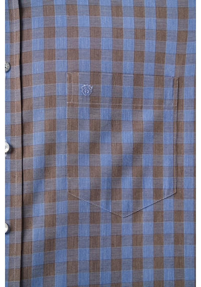 Bisse Erkek Regular Fit Paşa Yaka Ekose Gömlek Kahve Gm23k232024 D11 Kahverengi