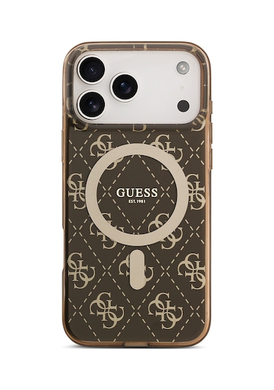 Apple Uyumlu iPhone 17 Pro Kılıf Guess Lisanslı M-safeli Iml Baskılı Klasik Logolu 4g Desenli Kahverengi Kahverengi