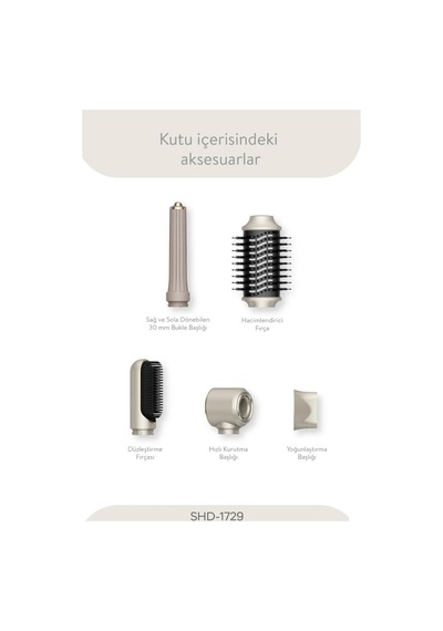 Sinbo Air Brush Saç Şekillendirme Cihazı - 5 Başlıklı - Rose Gold Renk