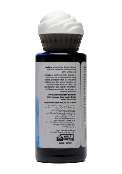 Airbrush Gıda Boyası Mavi 120 Ml Pasta, Şeker Hamuru Ve Fondan İçin Profesyonel Boya