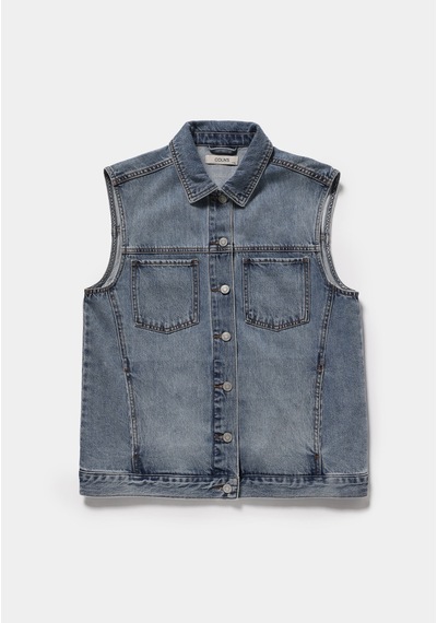 Colin's Colins Oversize Fit Kadın Light İndigo Denim Yelek Cl1081424 Q1.v1 Dn45059
