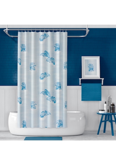 Banyo Duş Perdesi 7085 110x200 Perde Borusu Askı Aparatı 90x130 Hediyeli Çok Renkli