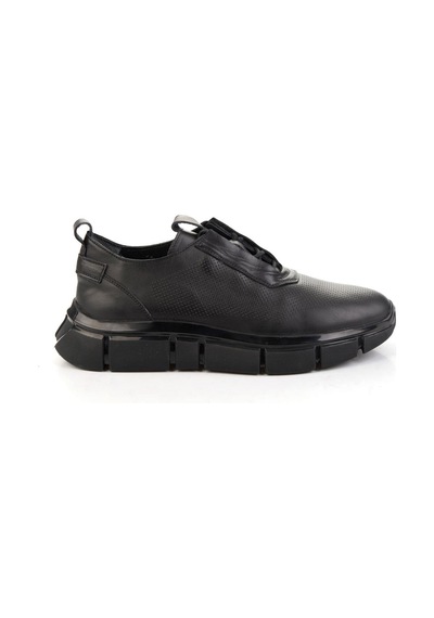 Bambi Siyah Hakiki Deri Erkek Sneaker E01958178003 Siyah