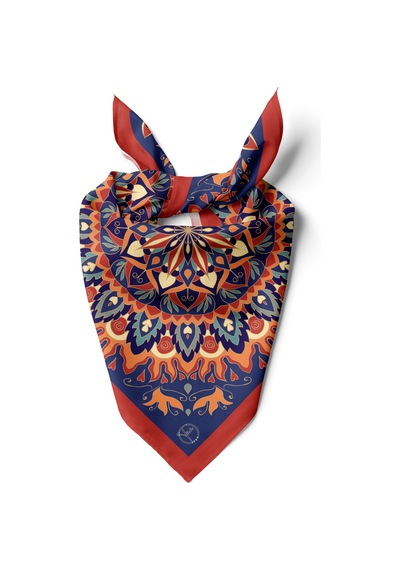 Indıan Mandala Desen Bandana/fular Çok Renkli