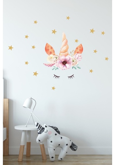Sevimli Unicorn Duvar Sticker Seti Renkli Diğer