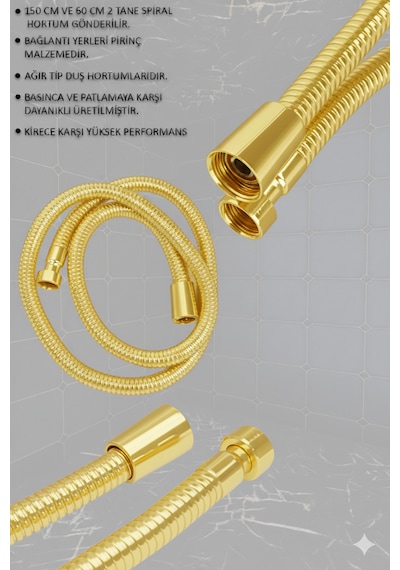 0590-12 Robot Duş Takımı El Ve Tepe Başlıklı Duş Seti Siyah Beyaz Krom Gold Renkler Gold