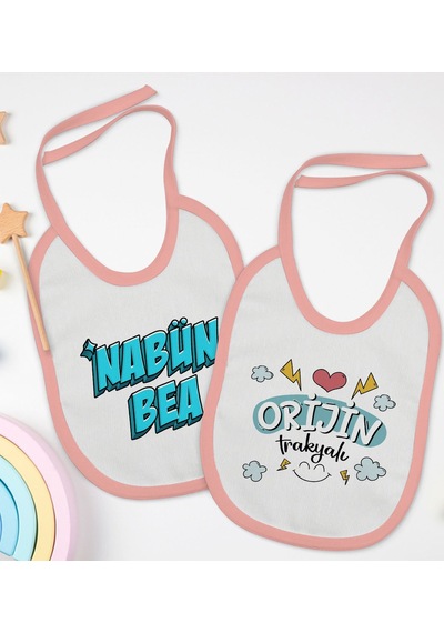 BK Kids Nabün Bea ve Orjin Trakyalı Tasarımlı 2’li Pembe Mama Önl Pembe
