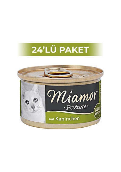 Miamor Pastete Tavşanlı Konserve Yetişkin Kedi Maması 24 x 85 G