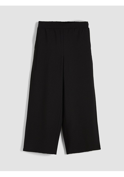 Lcw Modest Siyah Beli Lastikli Geniş Paça Kadın Pantolon