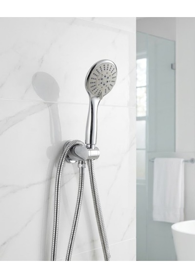 Northcity Kireç Dayanıklı Duş Başlığı Seti - Spiral Hortum Hareketli El Duşu Tutacağı Krom