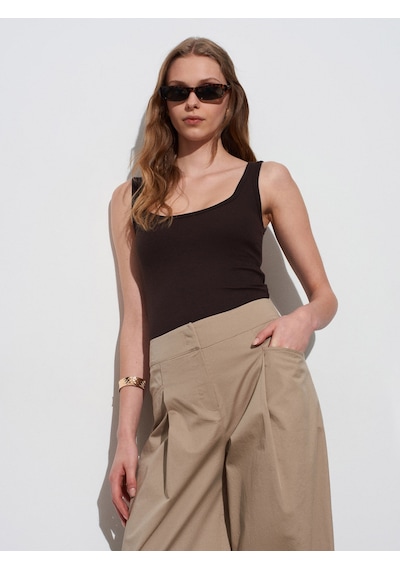 Dilvin 32807 Bra-free Atlet-koyu Kahve