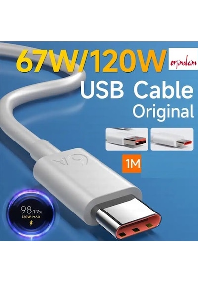 Mi Usb-a Type C 120w/90w/67w/55w/33w Kablo 6a Turbo 1m Beyaz03