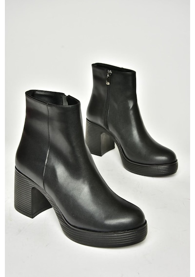 Fox Shoes T820197409 Siyah Kalın Topuklu Kadın Bot Siyah