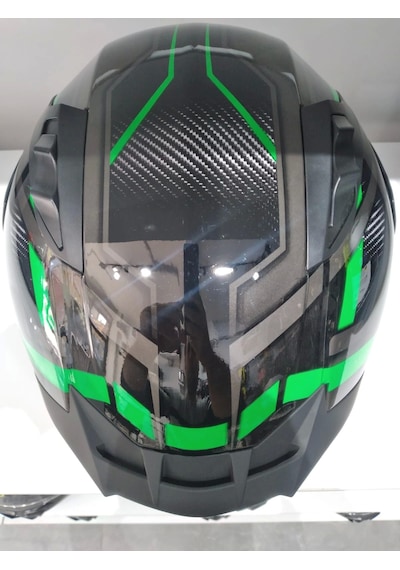 Mts Pro 801 Lead Güneş Gözlüklü Kask Siyah - Yeşil
