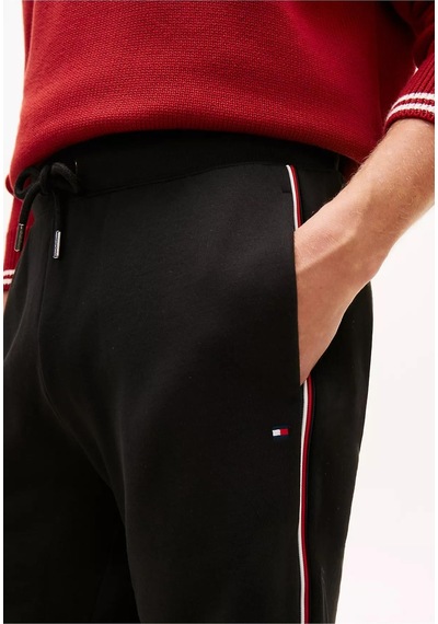 Tommy Hilfiger Erkek Regular Fit Yanları Şerit Çizgili Kısa Siyah Şort-14973