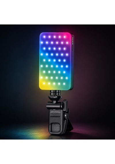 Mini Led Fill Light, Rgb Kamera Ve Telefon Video Işığı, 129 Led, 6w, 3000mah, 2800-9000k, Crı 95,%0-100 Parlaklık, Usb-c, 1/4 Vida, 360 Açı, Sos, Beyaz Sıcak Soğuk Işık Xk-fl01