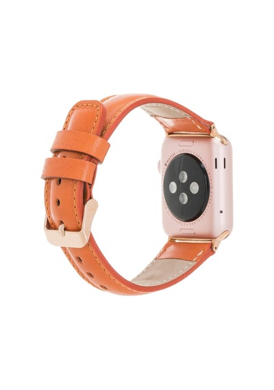 Apple Watch Uyumlu Deri Kordon 42-44-45mm F5 Taba