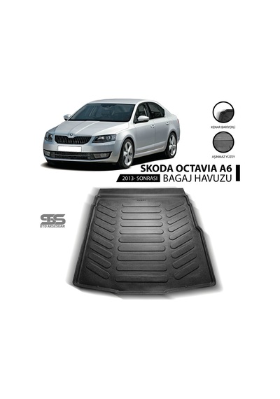 Skoda Octavia A6 Bagaj Havuzu 2013 Sonrası Havuzlu Bagaj Paspası