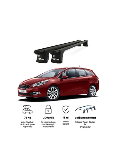 Trio-ıı Cee'd Kombi 2013 Ve Sonrası Uyumlu Siyah Kilitli Ara Atkı 120cm Port Bagaj Tavan Barı