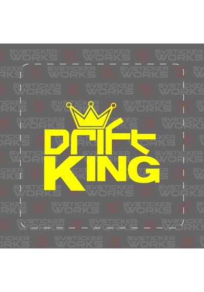 Drift King Jdm Sticker Araba Laptop Motosiklet Sticker Yapışkanlı Folyo Sarı