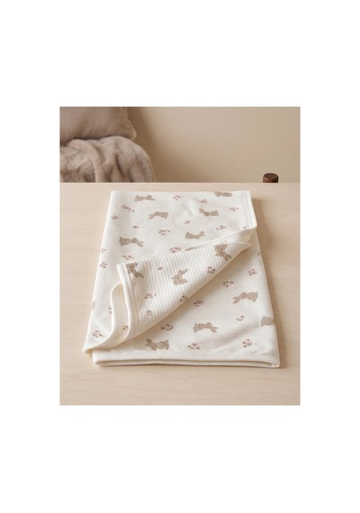 %100 Pamuk Bebek Battaniyesi 80x90 Bej