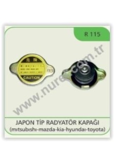 NUREL R115 Radyatör Kapağı 0.9 Bar Japon Tipi Mitsubishi Mazda Kia-Hyundai Toyota Uyumlu