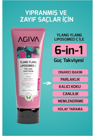 Ylang Ylang Liposomed C Yıpranmış Ve Zayıf Saçlar İçin Saç Bakım Kremi-vegan