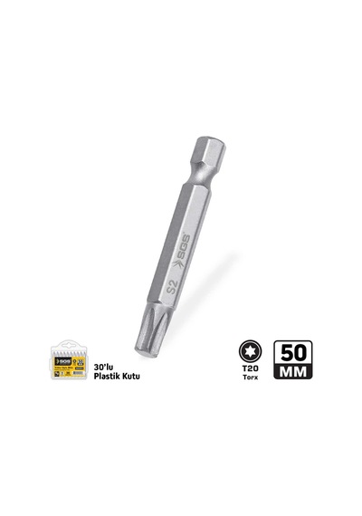 Sgs3927 Torx Uçlu Bits S2 T20 50mm Sand-pro Series - 30 Adet