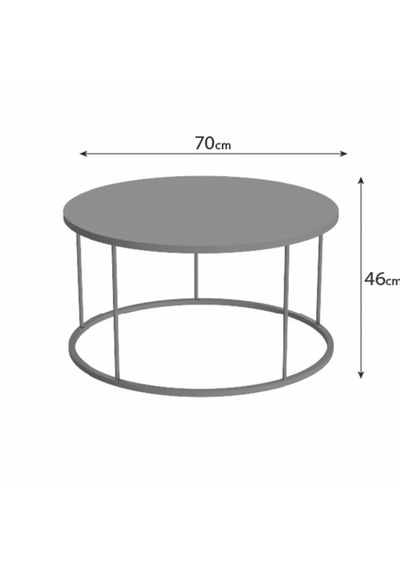 Reyo Falez Terra Lüx Gordion Yuvarlak Orta Sehpa Modern Metal Ayaklı Salon Ve Oturma Odası Sehpası 70 Cm