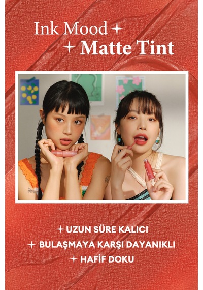 Mat Bitişli Dolgun Ve Pürüzsüz Görünüm Sunan Tint Perıpera Ink Mood Matte Tint 01 Peach Pure 01