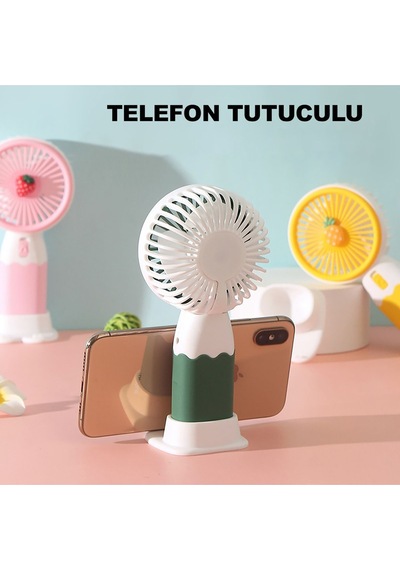 Robeve Mini Fan Masaüstü Taşınabilir Telefon Stantlı Vantilatör 2si 1 Arada Taşınabilir Masaüstü Fan