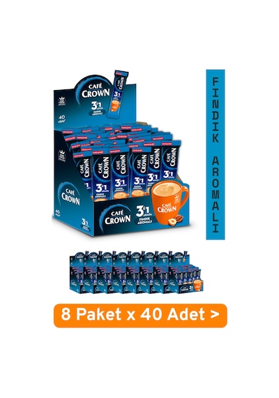 8 Kutu 3'ü 1 Arada Fındıklı Kahve 18g X 40 Adet 320 Adet Diğer