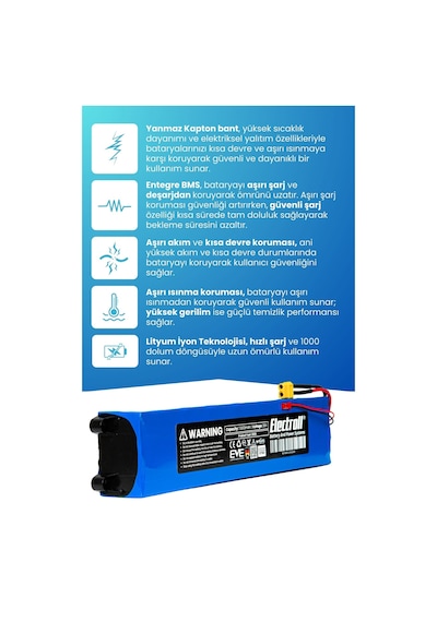 Onvo Ov-007 Uyumlu Batarya Orjinal Kapasite 36v 7800mah Mavi