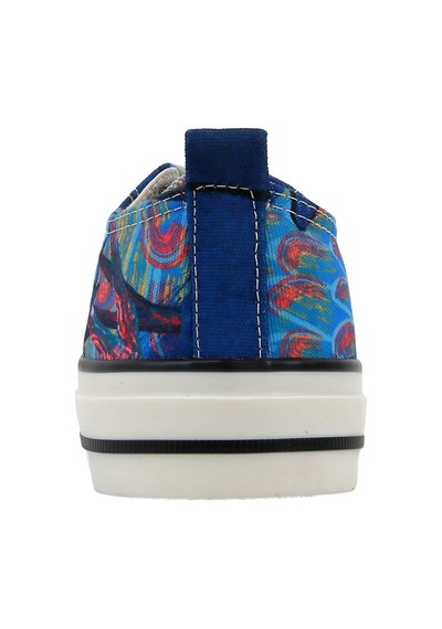 Kadın Vegan Lacivert Sneakers - Feathers Of The Owl Tasarım Çok Renkli