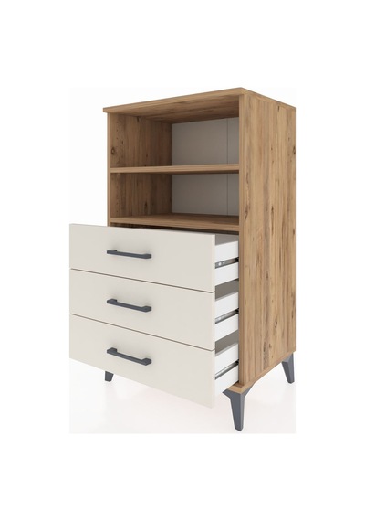 Hyperion Komodin 2 Raflı 3 Çekmeceli 60x44x106 Çam-aytaşı Çam
