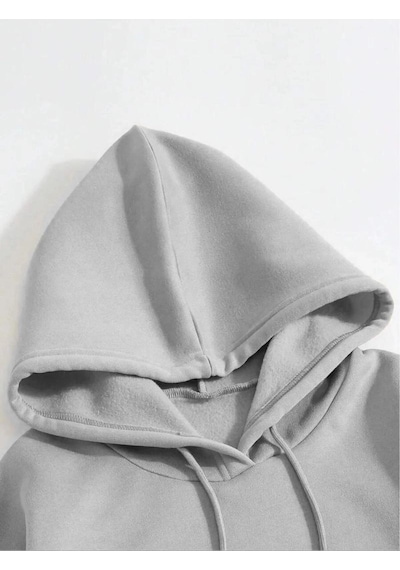 Mbb E-ticaret Erkek 3 İplik Pamuklu Kapüşonlu Kanguru Cepli Sweatshirt Hoodie - Boyalı Gri