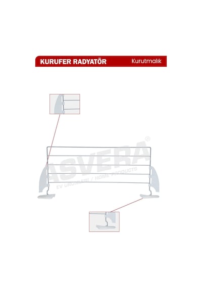Asvera Kurufer Petek Üstü Çamaşır Kurutmalık - Isı Tasarruflu Radyatör Üstü Çamaşır Askısı Karışık