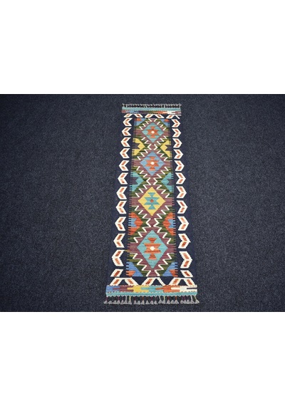 Zehra Abla Halı Yeni El Dokuma İran Meşhed Cerit Yörükleri Mini Yolluk Yün Kilim 7353 Çok Renkli