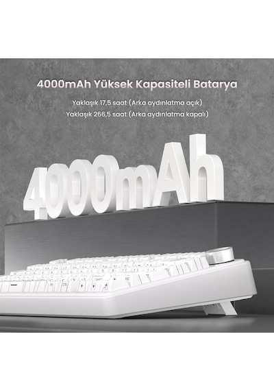 Aula F75 Mekanik Rgb Tkl Seiya Switch Kablosuz Makrolu Hot Swap Klavye Desenli Beyaz