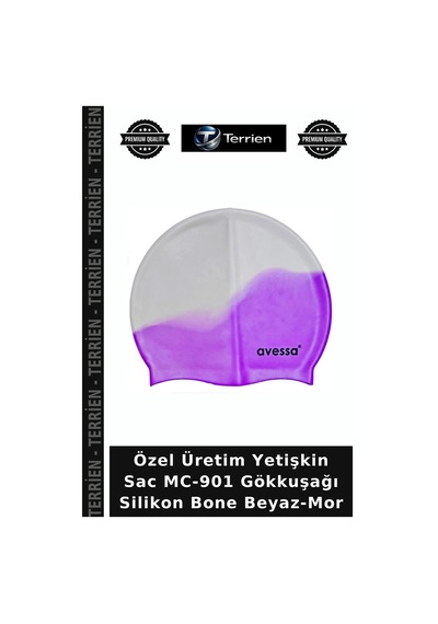 Özel Üretim Yetişkin Sac Mc-901 Gökkuşağı Silikon Bone Beyaz-mor Çok Renkli