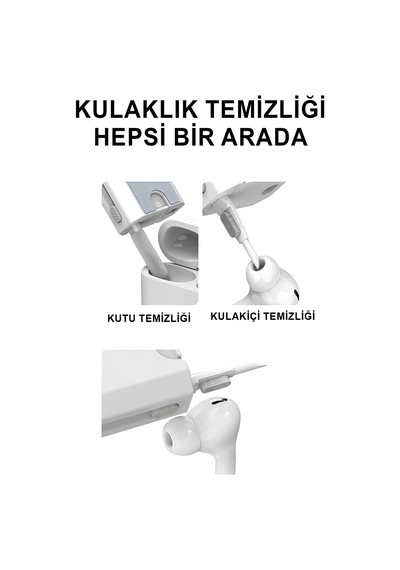 8'i 1 Arada Çok Fonksiyonlu Elektronik Temizlik Kiti Klavye, Kulaklık, Telefon, Laptop Mt5610