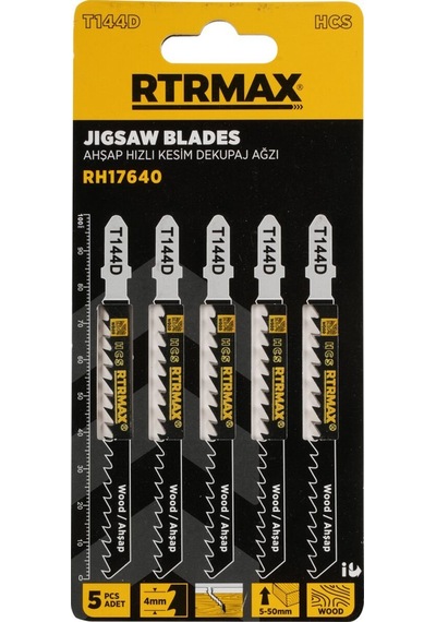 Rtrmax Rh17640 Ahşap Hızlı Kesim Dekupaj Ağzı - T144d Model 100 Mm - 5 Adet