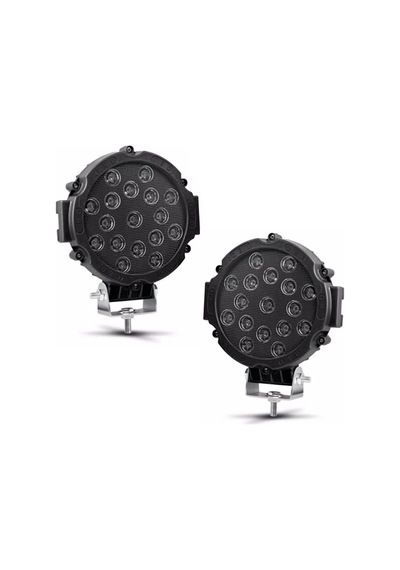 Beyaz Led Siyah Yuvarlak Off Road Sis Farı Çalışma Lambası 17 Led