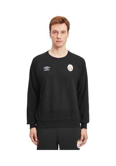 Galatasaray Lisanslı Sıfır Yaka Siyah Sweat Gs Aslan Baskılı Ahşap Kutulu Siyah