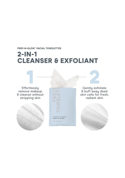 Nuface Prep-n-glow Yüz Temizleme Mendilleri, 5 Adet Temizleyici Mendiller Ve Bantlar