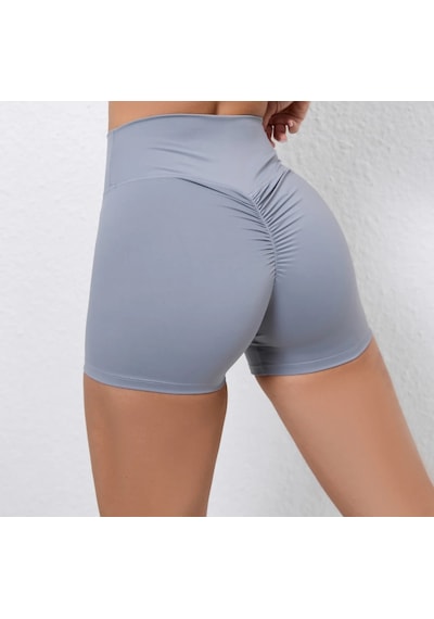 Nyc Giyim Tekstil & Deri Sportif Kadın Bisiklet Egzersiz Tayt Şort Gri