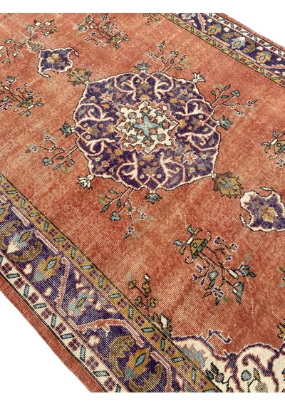 El Dokuma Vintage Retro 5 M2 Halı 170x285 Kiremit Eskitme Halı Kiremit