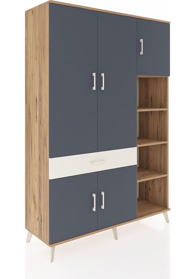 Hyperion Dolap 10 Raflı Tek Çekmeceli 5 Kapaklı 132x44x195 Çam-antrasit/aytaşı Antrasıt/aytası Hyperion Dolap 10 Raflı Tek Çekmeceli 5 Kapaklı 132x44x195 Çam-antrasit/aytaşı Antrasıt/aytası